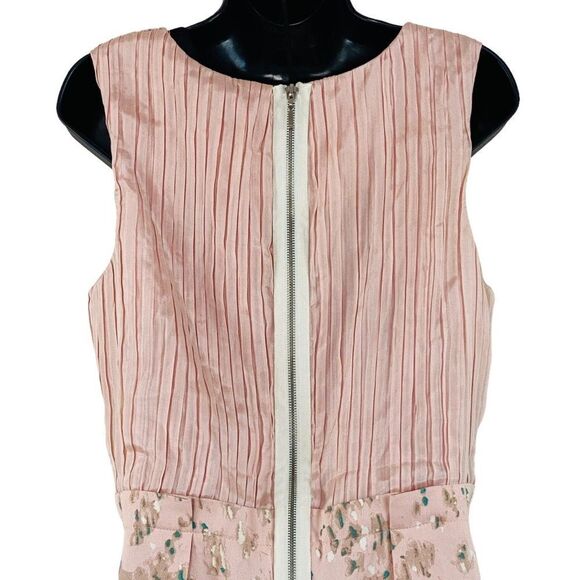 Poleci Blush Pink 100% Silk Sleeveless Sheath Dress Sz 6 NWT - Picture 8 of 14